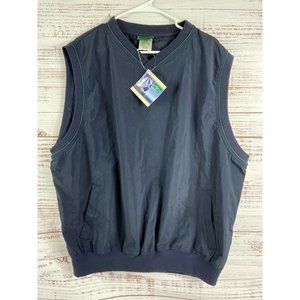 Outer Banks Vest L LARGE‎  Blue Nylon Windbreaker Golf Sailing Beach V Neck